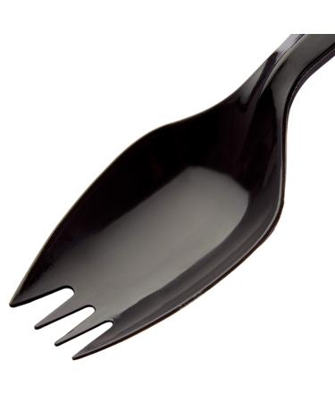 BPA-Free Black Disposable Sporks 250 Pk. Recyclable, Eco-Friendly and Kid-Safe 2-in-1 Utensils Built Strong to Last Large Meals. Great for School Lunch, Picnics or Restaurant and Party Supply (250)