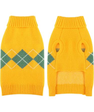 Cozy Dog Knitting Sweater - Soft & Warm Winter Clothing for Small to Medium Dogs & Cats | Yellow Puppy Sweater - Buy Online on GoSupps.com