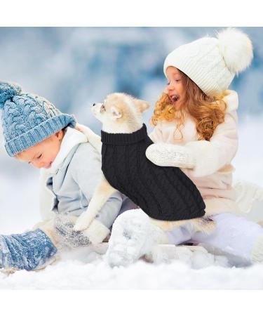Moorle Dog Sweater for Small & Medium Dogs Warm Knitted Turtleneck Winter Sweater in Black | XL Sizes for Pets - Buy Online on GoSupps.com