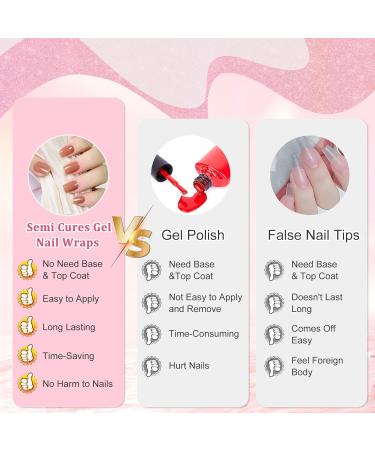 Ceboic Semi Cured Gel Nail Stickers 20Pcs Gel Nail Strips Self-Adhesive Gel Nail Polish Wraps Long-Lasting Waterproof Nail Art Stickers for Women Girls Kids Salon-Quality Manicures (Hot Cocoa) - Buy Online on GoSupps.com