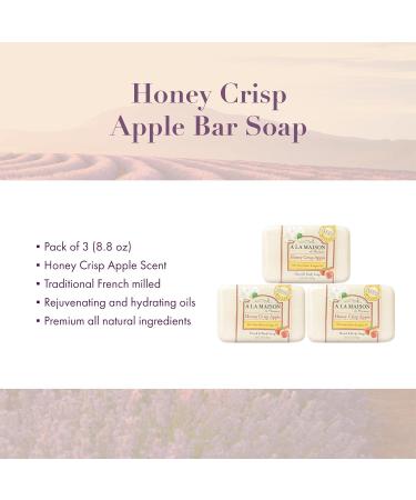 A LA MAISON Honeycrisp Apple Bar Soap - Triple French Milled Natural Hand Soap (8.8 oz, Pack of 3) - Buy Online on GoSupps.com