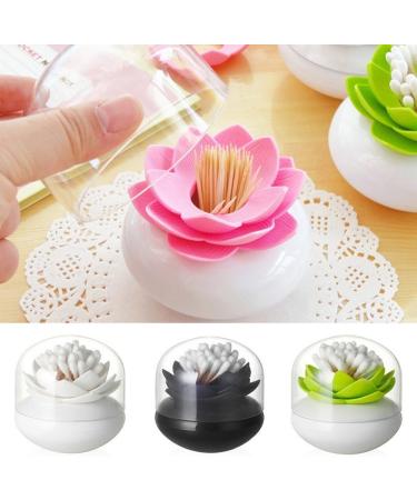 Profusion Circle Lotus Cotton Bud Holder - Stylish Toothpick Storage Box in 4 Colors | Home Decor - Buy Online on GoSupps.com