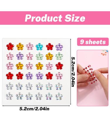 9 Sheets Self-Adhesive Rainbow Face Gems - Rhinestone Stickers for Makeup & Nail Art | Festival Glitter Jewels for Parties - Buy Online on GoSupps.com