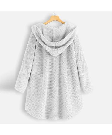 Hanxiulin Oversized Winter Coat for Women - Plush Hoodie Jacket Long Warm Outdoor Premium Jacket in White - Buy Online on GoSupps.com