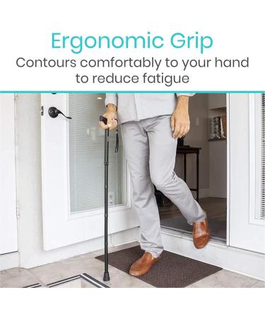 Folding Cane for Men/Women Black Lightweight Portable Adjustable Walking Stick Telescopic Non-Slip Aluminum Cane - Buy Online on GoSupps.com