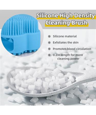 Silicone Exfoliating Body Scrubber with Storage Hooks - Blue | Easy to Clean, Reusable, Deep Cleansing and Skin Revitalizing - Buy Online on GoSupps.com