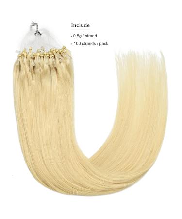 Parxitn Microring Extensions - 50g Real Human Hair 50 Pieces 50cm Warm Platinum Blonde (#60) - Micro Loop Hair Extensions for Seamless Volume - Buy Online on GoSupps.com