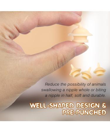 Mayoii Mini Silicone Nipple with Syringe Pet Feeding Syringe with Nipple for Kitten Puppy Cat Rabbits Small Animals (10 Pack) - Buy Online on GoSupps.com