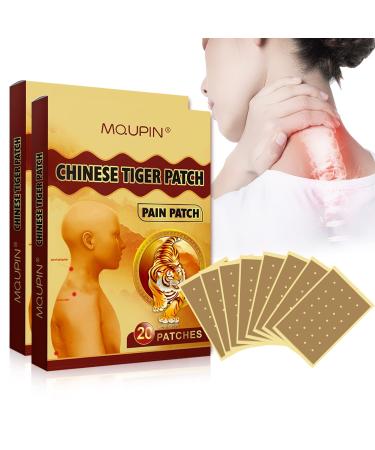 MQUPIN Pain Relief Patches 40 PCS Chinese Tiger Patch Herbal Patches for Knee Back Joint Muscle Neck Pain