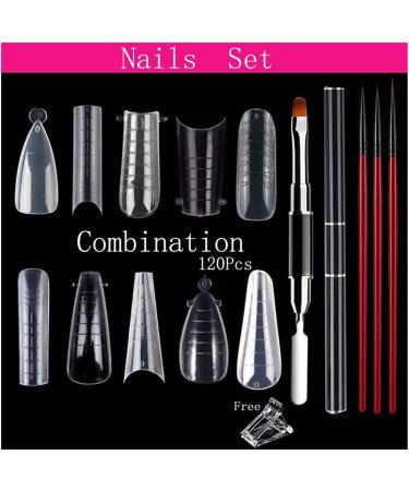 120Pc Bag Dual Nail Forms Mold Quick Building Poly UV Gel Top Forms for Extension Tips Russia Almond Upper Forms Reusable Nails Extend Nails Summer Korea Nail Enhancement Tools 120Pcs bag mix - Buy Online on GoSupps.com