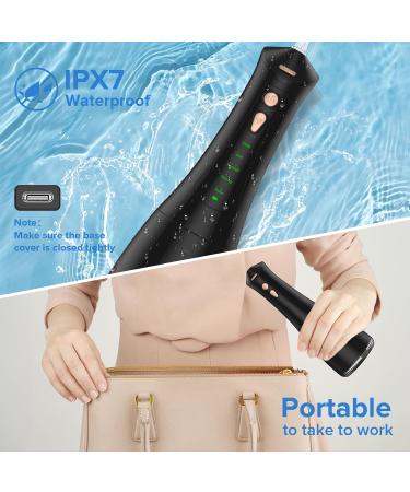 2024 Cordless Water Dental Flosser - 5 Modes 5 Jet Tips 300ML Portable Oral Irrigator | IPX7 Waterproof Rechargeable & Ideal for Home or Travel - Black - Buy Online on GoSupps.com