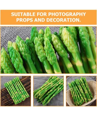 ifundom 50 Pcs Simulated asparagus ornaments food display show ornament kitchen food decor faux veggies Realistic vegetables artificial asparagus Educational Props pvc bouquet cupboard - Buy Online on GoSupps.com