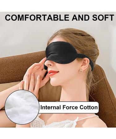 2Pack Silk Sleep Mask Eye Mask for Full Night's Sleep and Travel - Black - Buy Online on GoSupps.com