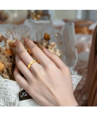 JEROOT Titanium Magnetic Rings Gold Step Edge Sleek Design | 2 Strong Magnets | Gift Box | 5mm R 1/2 (3500 Gauss) | Men Women - Buy Online on GoSupps.com