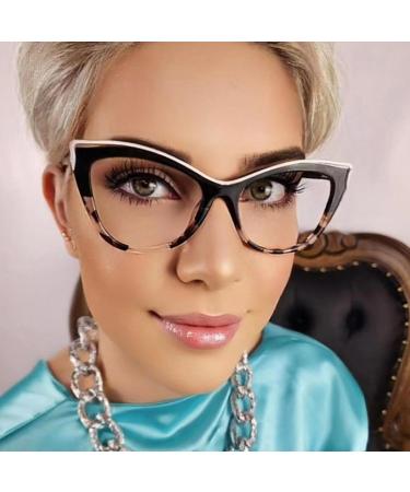 SERONI TR90 Cat Eye Blue Light Blocking Glasses for Men & Women - Anti-UV Computer & Reading Glasses in Leopard-Pink - 54mm - Buy Online on GoSupps.com
