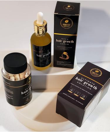 Makof Hair Growth Treatment Serum and Capsules for Severe Hair Loss and Alopecia | Keratin, Biotin, Collagen for Thicker, Fuller Hair - Buy Online on GoSupps.com
