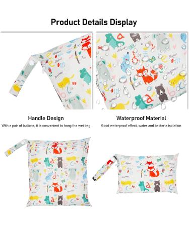 HDKAJL 2 PCS Reusable Nappy Bags - Animal Cartoon Patterns | Waterproof & Washable Wet Bags | Toddler Diaper Storage for Travel, Beach, Pool - Buy Online on GoSupps.com