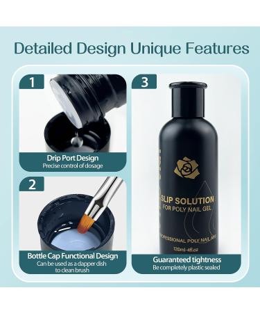 UNA GELLA Slip Solution Poly Gel Extension - Anti-Stick Gel Liquid 4oz (2PCS) - Easy DIY Nail Extension Solution - Buy Online on GoSupps.com