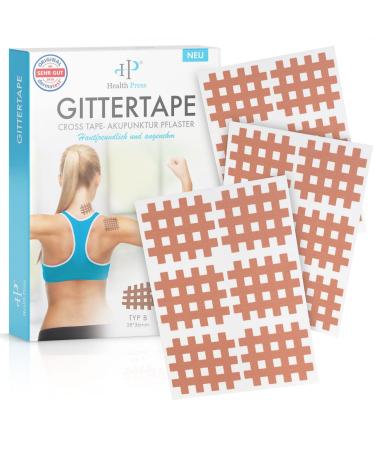 Health Press grid tape Cross Tape-Size Type B 120 pieces-Gitter pavement for acupressure-acupuncture patch with detailed e-book Instructions for download-Type B (120 pieces) - Buy Online on GoSupps.com
