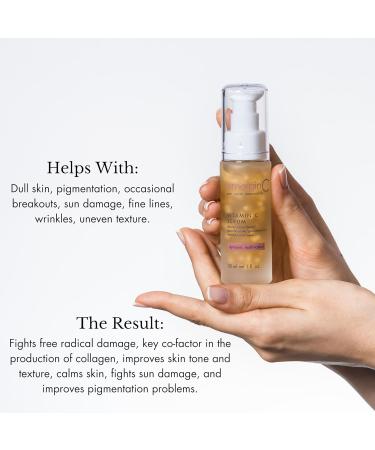 emerginC 12% Vitamin C Facial Serum - Extra Strength Anti-Aging & Dark Spot Treatment | 1 oz (30 ml - Buy Online on GoSupps.com