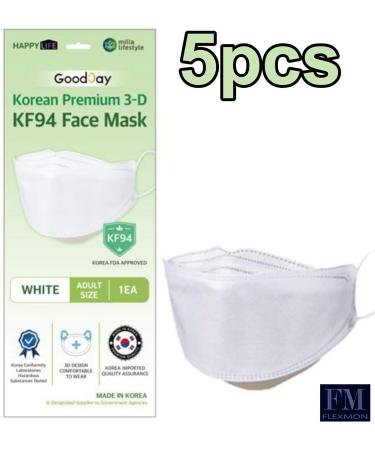 Premium 3D KF94 Face Masks - (Pack of 10) Black & White Combo Set | 4-Layer Filters | Made in Korea - International Shipping - Buy Online on GoSupps.com