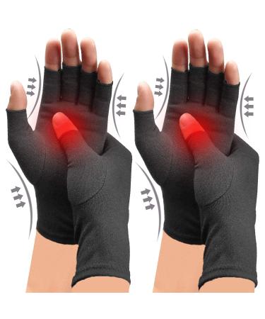 4 Pairs Arthritis Compression Gloves (2 Black + 2 Grey) - Relieve Arthritis Pain - Anti-Slip Grip for Women & Men - Buy Online on GoSupps.com