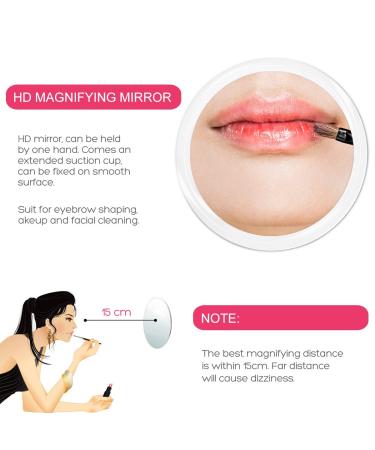 Frcolor 10X Magnifying Mirror with 3 Suction Cups - Cosmetic Make Up Pocket Mirror, 5.9 Inch (White) - Buy Online on GoSupps.com