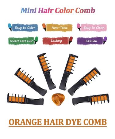 10 Pieces Hair Chalk Comb Set - Non-Toxic Temporary Orange Hair Color for Kids & Girls | Washable DIY Dye for Cosplay Halloween & Christmas - Buy Online on GoSupps.com