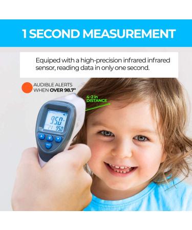 Aain A8837 Digital Non-Contact Forehead Thermometer - 10 pcs | Backlight LCD Screen with Date Memory | Baby & Adult Infrared Thermometer - Buy Online on GoSupps.com