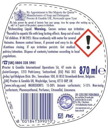 Fairy PLATIUM 870ml Washing Up Liquid Antibacterial EUCALYPTUS Dishes Grease Cleaner - Buy Online on GoSupps.com