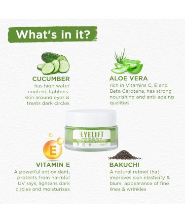 Bella Vita Organic EyeLift Hydrating Under Eye Cream Gel - Dark Circles & Puffy Eyes Treatment - 20 gm - Buy Online on GoSupps.com