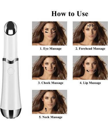 Ideal Swan Eye Massager Wand - Rechargeable Facial Massager for Dark Circles, Eye Bags, Puffiness - White - Buy Online on GoSupps.com