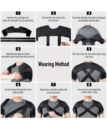 Kuangmi Double Shoulder Support - Adjustable Black (XX-Large) | 1 Piece - Buy Online on GoSupps.com
