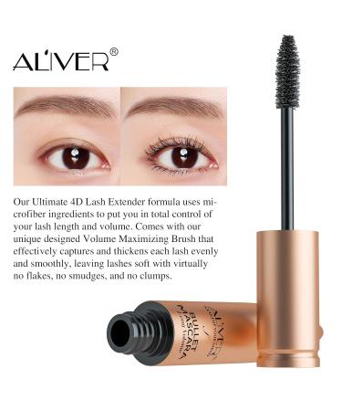 4D Silk Fiber Mascara Black - Waterproof Thick & Long Eyelashes Lump-Free Durable Soft Brush for Sensitive Eyes - Buy Online on GoSupps.com