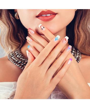 Mwoot Nail Stencil Stamp Set - 4 Geometric Leopard Pattern Plates for French Nail Art Manicure - International Shipping Available - Buy Online on GoSupps.com