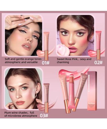 HERBENJOY Liquid Blush Beauty Wand Cream Blush - Long Lasting & Lightweight | Cheek Makeup with Cushion Applicator (03) - 1 ml - Buy Online on GoSupps.com