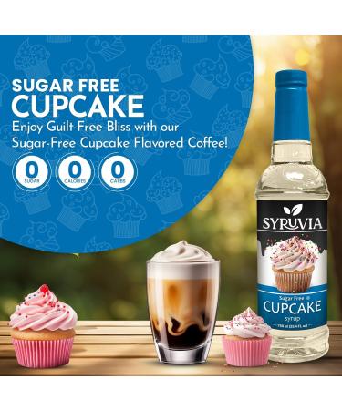 Syruvia Sugar-Free Cupcake Coffee Syrup - 25.4 fl oz Premium Coffee Flavoring Syrup - 0 Calorie- Kosher Coffee Syrups Gluten Free Perfect for Drinks Soda Shakes Desserts and More. - Buy Online on GoSupps.com