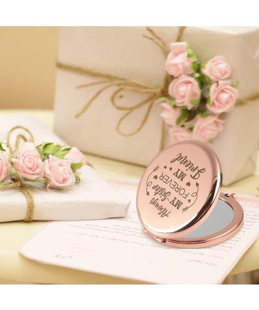 Sister Gifts: Rose Gold Compact Mirror - Perfect Birthday, Friendship, Valentine, Mother's Day or Thanksgiving Gift for Big/Little Sister - Buy Online on GoSupps.com