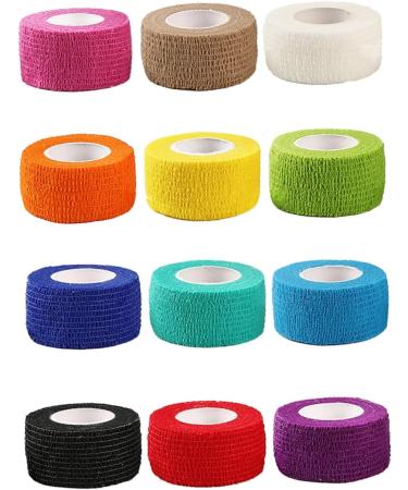 Buy 12pcs Vet Wrap - Cohesive Self-Adhesive Sports Tape for Ankle Wrist and Tattoo | Breathable Elastic Bandage for International Shipping - Buy Online on GoSupps.com