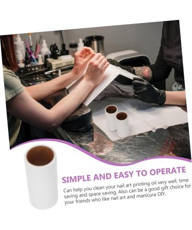 Beaupretty 1 Roll Stamp blotting paper manicure tools nail polish removal Nail art printing oil removal tool Nail art cleaning tool cleaning kit cleaning gel printing oil remover nail kits 10x4.7cm White - Buy Online on GoSupps.com