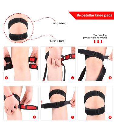 Patellar Tendon Support Strap Adjustable Knee Brace Knee Joint Support for Men and Women for Running Arthritis Jumper Tennis Injury Recovery (Pack of 2) - Buy Online on GoSupps.com