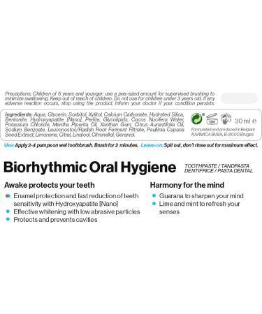 Awake Nano Hydroxyapatite Toothpaste - Zero Sensitivity Whitening Fresh Breath Fluoride & SLS-Free - 30 ml Lime-Mint - Buy Online on GoSupps.com