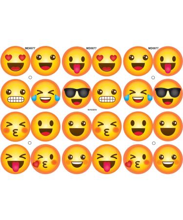 Holly Cupcakes 24 Fabulous Edible Pre-Cut Wafer Cake Toppers: Happy Emojis - Buy Online on GoSupps.com