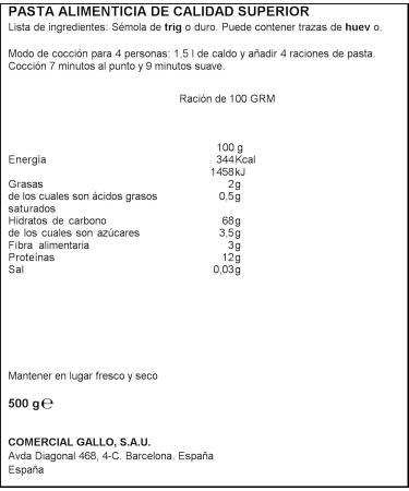  Gallo Rooster Cake - Noodles Set of 3 packs of 500 g - Buy Online on GoSupps.com