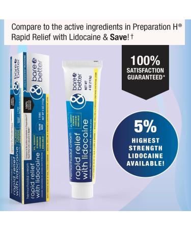 5% Lidocaine Hemorrhoid Symptom Treatment Cream for Rapid Relief - 4 OZ - Buy Online on GoSupps.com