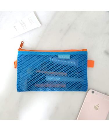 Mesh Zipper Pouch  6 PCS 3 Sizes  A4 A5 A6 Zipper Bags Clear Zipper Pouch Small Organizer Bag Zipper Folder Bag Cosmetic Bags Travel Storage Bag Color Blue Blue-6PCS - Buy Online on GoSupps.com