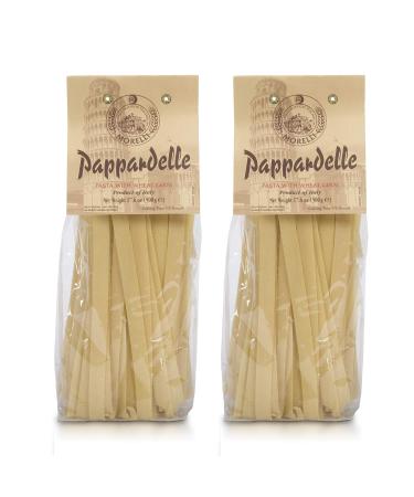 Morelli Pappardelle Pasta Noodles - Organic Pasta With Wheat Germ - Imported Pasta from Italy, Pappardelle Noodles Pasta, Wide Noodles, 17.6oz (500g) - Pack of 2 1.1 Pound (Pack of 2)