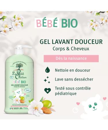LE PETIT OLIVIER - Gentle Cleansing Gel - Organic Baby - Body and Hair - From Birth - Gently Cleanses - Certified Organic - - Buy Online on GoSupps.com