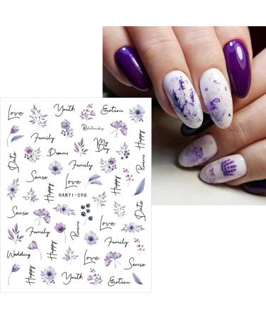 JMEOWIO 9 Sheets Spring Flower Nail Art Stickers Decals Self-Adhesive Colorful Summer Floral Nail Supplies Nail Art Design Decoration Accessories - Buy Online on GoSupps.com