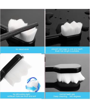 Shop WLLHYF Extra Soft Micro Nano Toothbrushes - 10000 Bristles for Sensitive Gums | Painless Brushing for Kids & Adults - Black/Pink - Buy Online on GoSupps.com